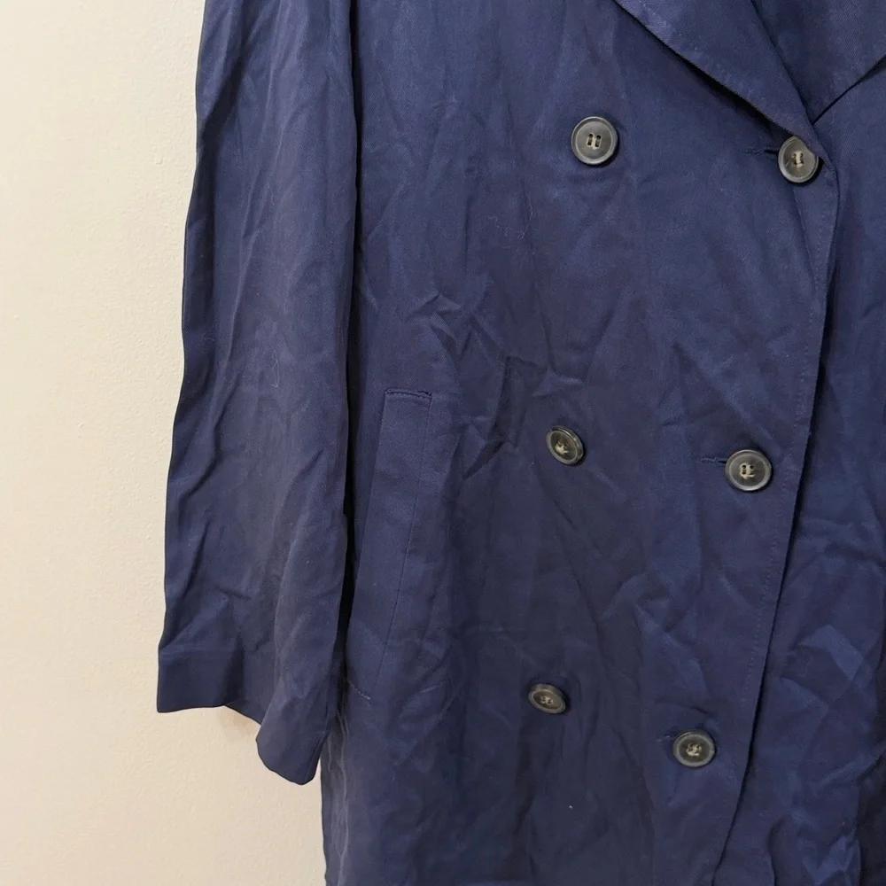 Topshop Navy Blue Trench Coat - Picture 4 of 11